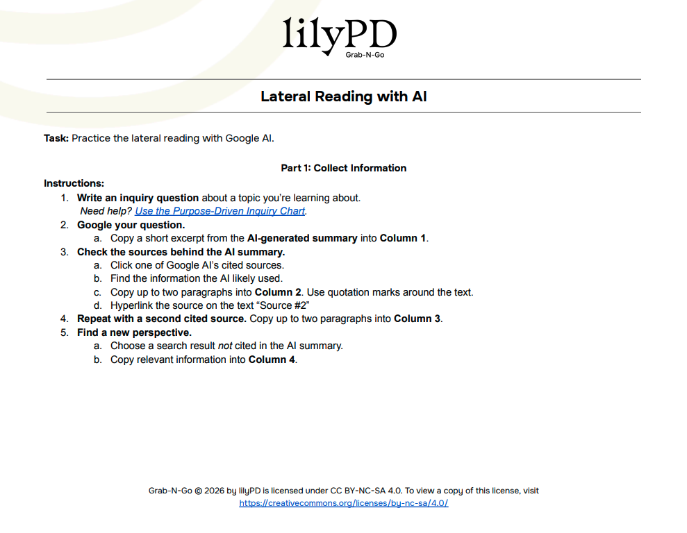 Practice Lateral Reading with AI