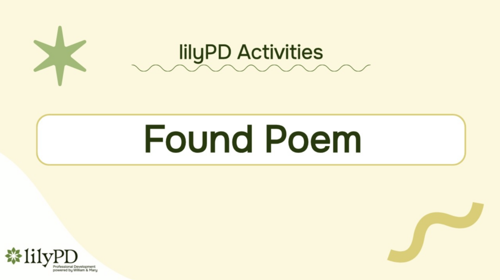 How to Write a Found Poem