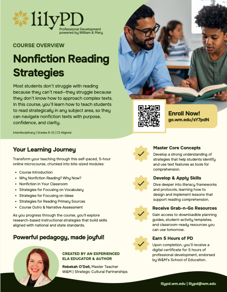 Nonfiction Reading Strategies Course Overview