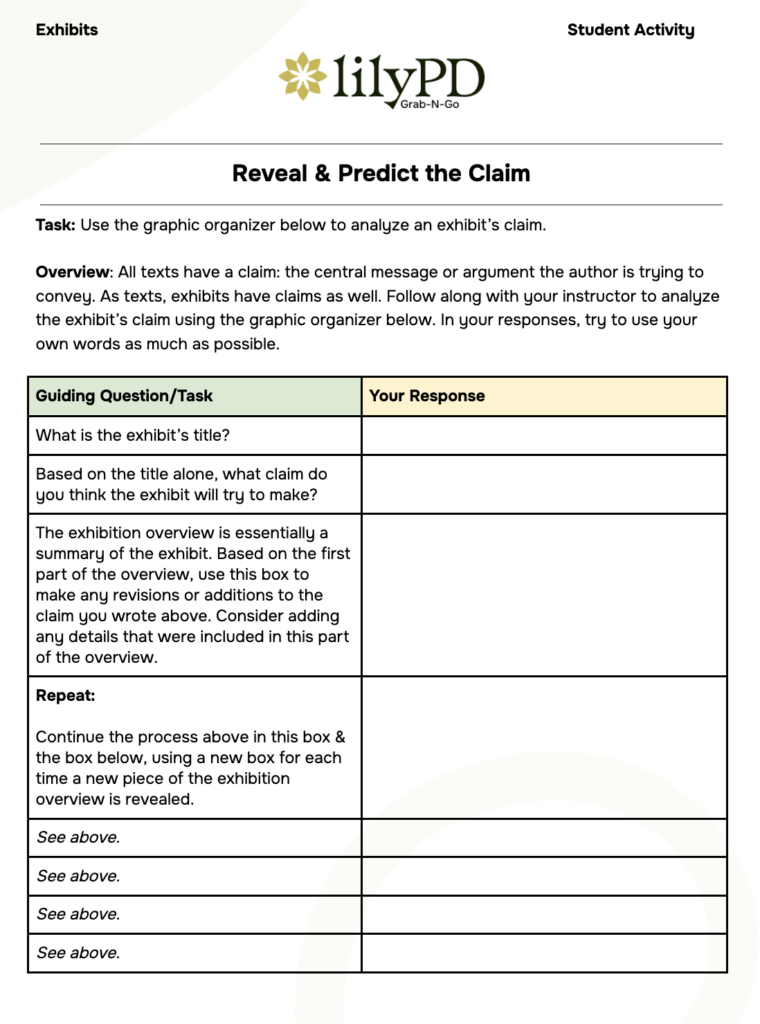Literacy Strategy: Reveal & Predict the Claim