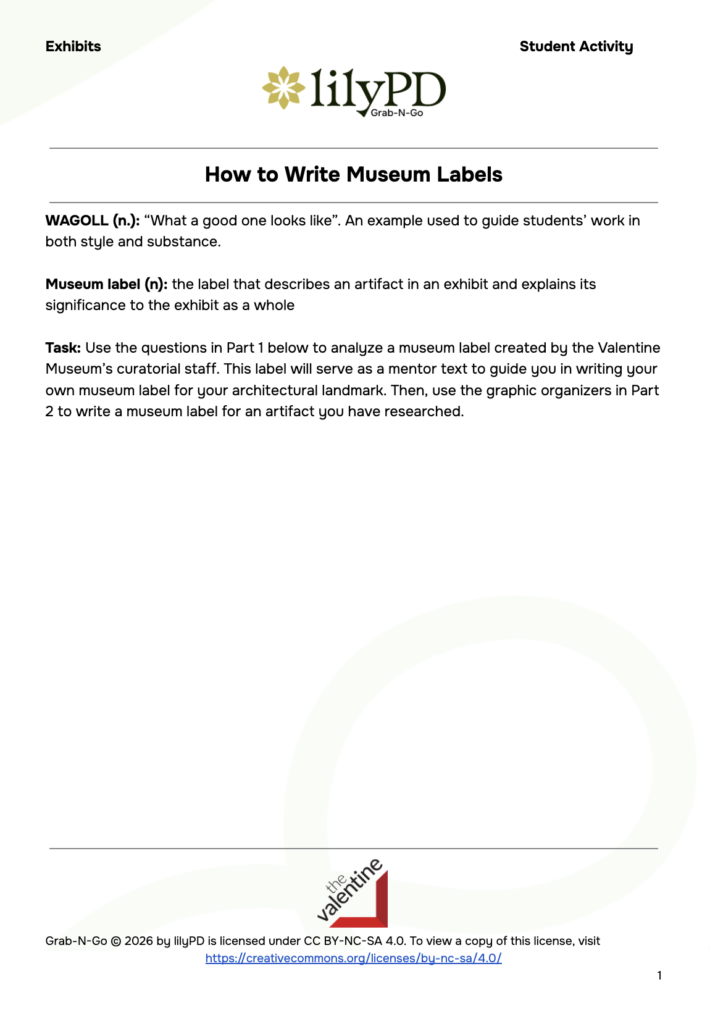 Exhibit Projects: Writing Museum Labels