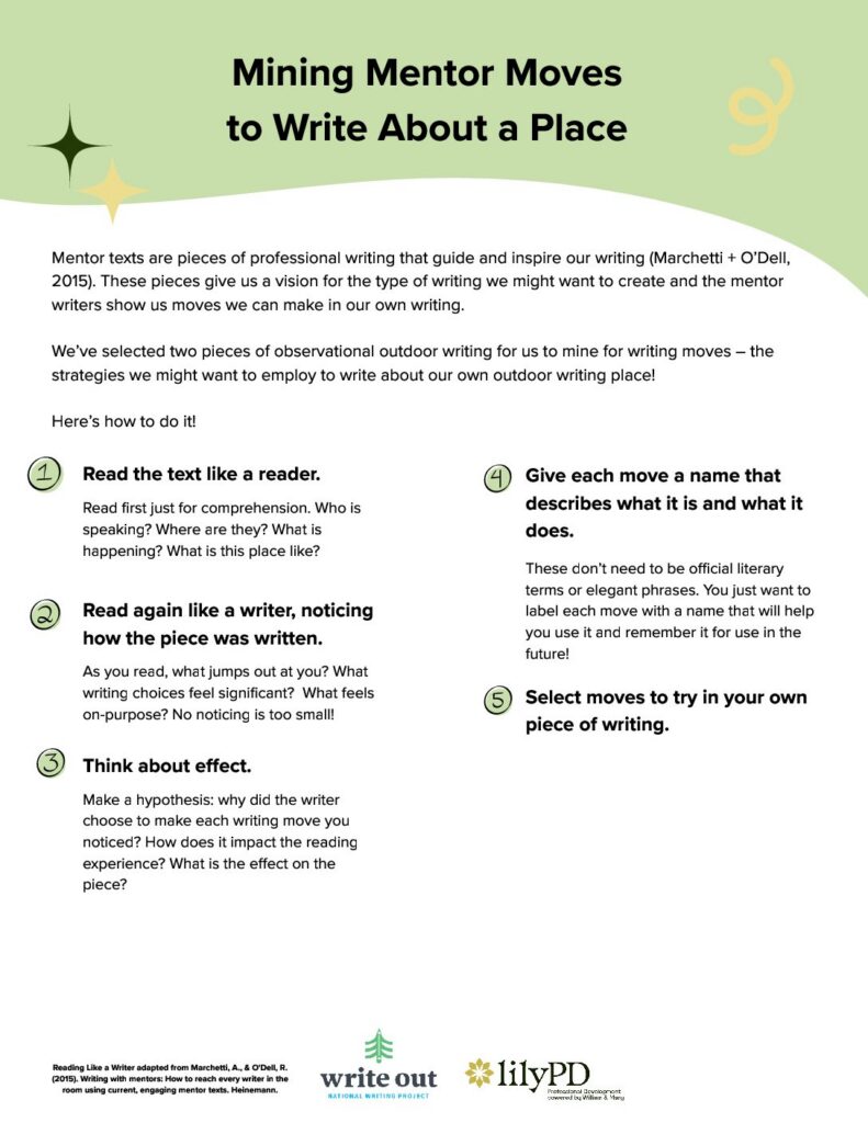 How to Study a Mentor Text About a Place (Write Out 2026)