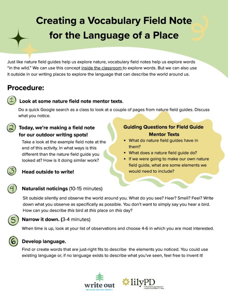 Field Note: Exploring the Language of Place (Write Out 2026)