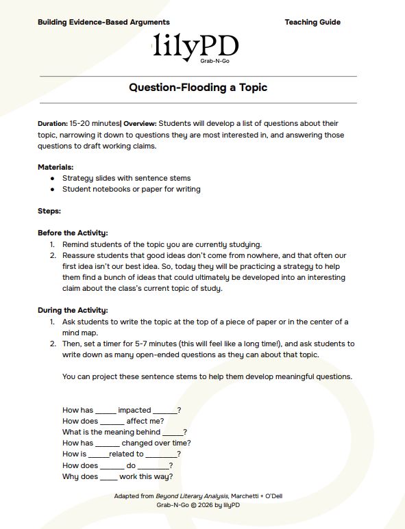 Question-Flooding a Topic