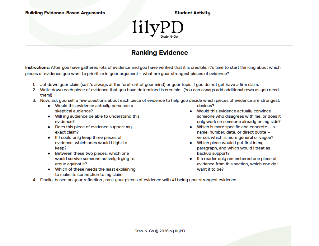Ranking Evidence