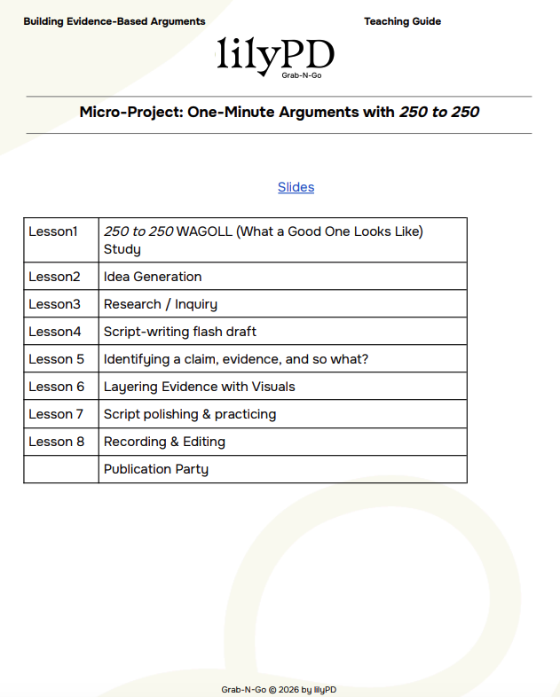 Micro-Project: One-Minute Arguments with 250 to 250