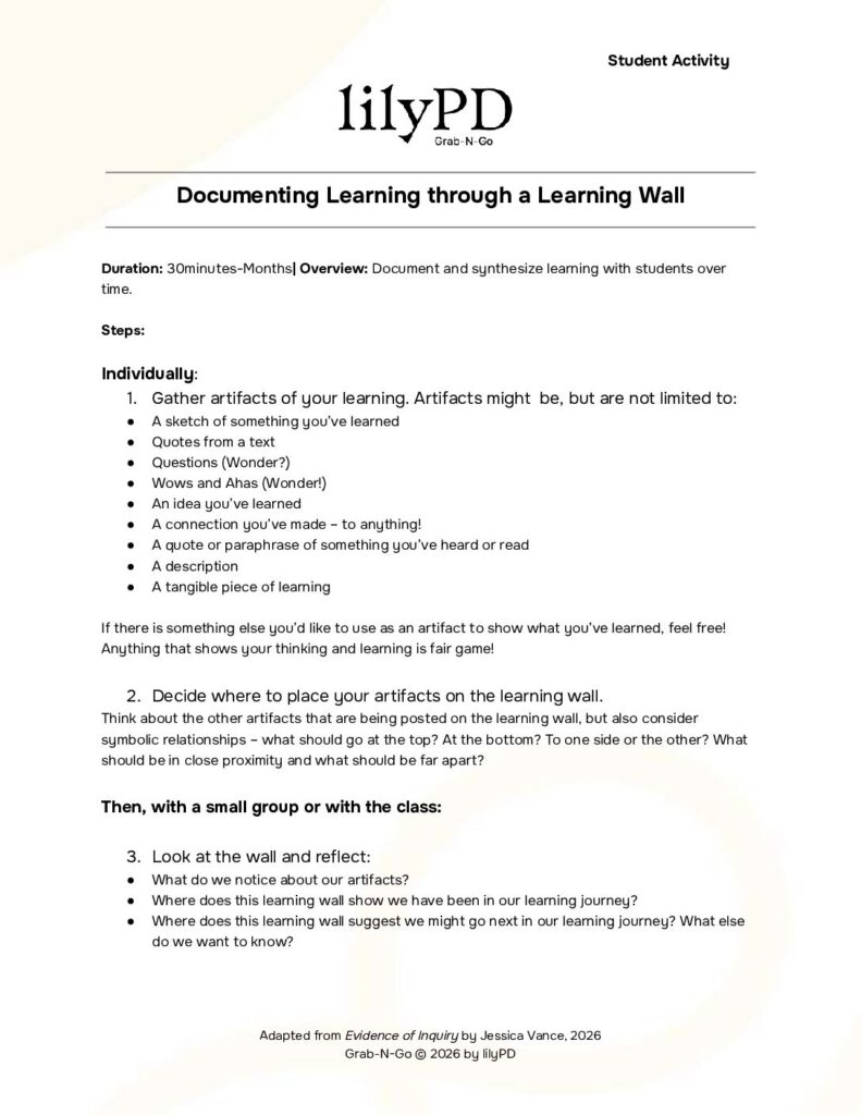 Documenting Learning through Learning Walls